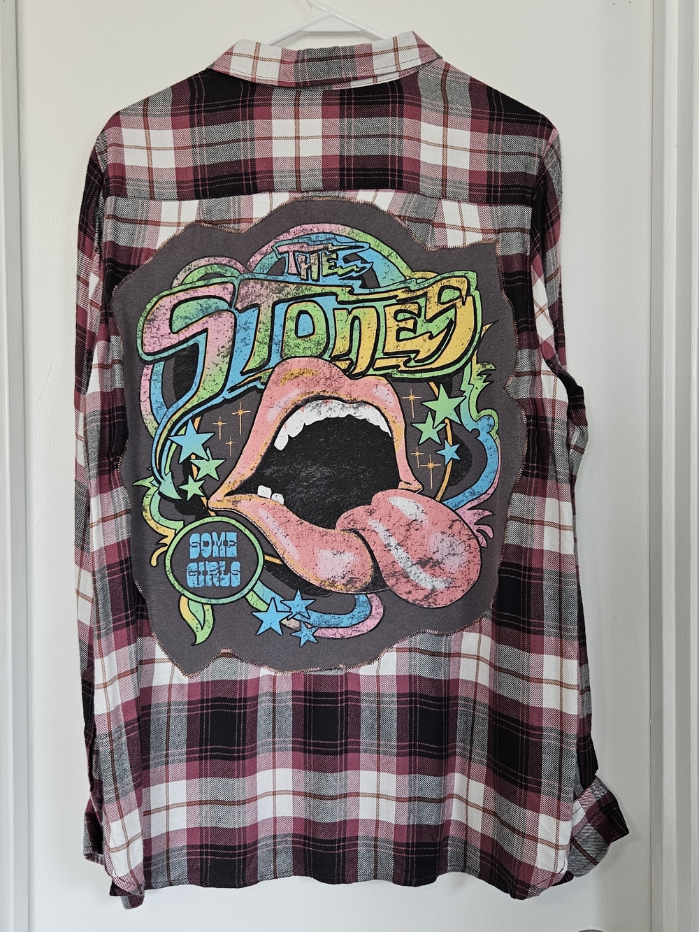 Rolling Stones Back Patch Flannel Band Shirt